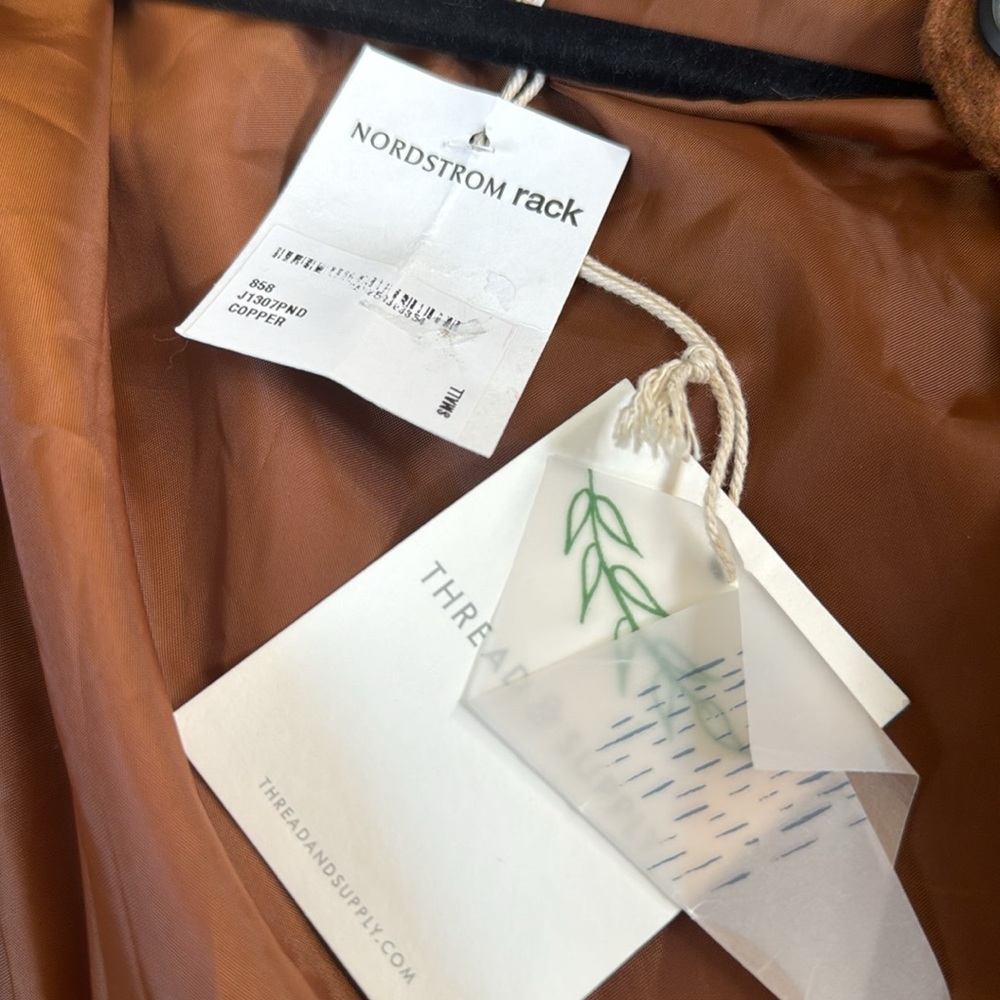 NWT Thread & Supply Copper Brown Utility Button Down Jacket, Size Small - Picture 4 of 9